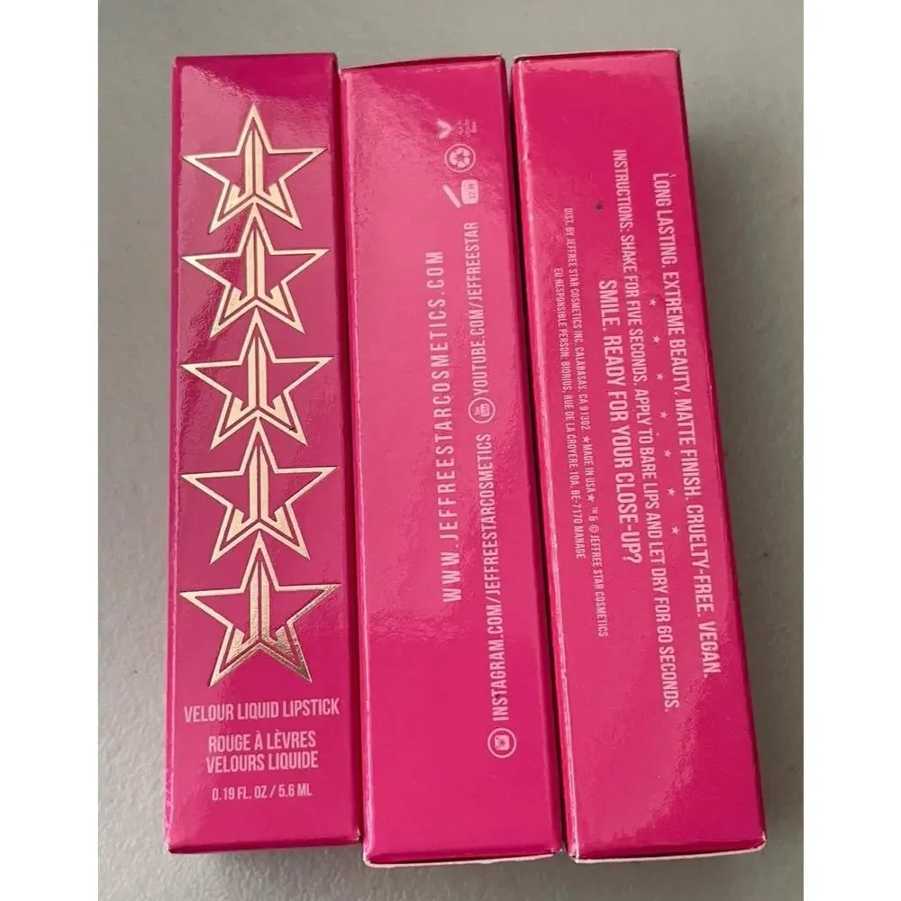 Jeffree Star Velour Liquid Lipstick in the Hot Pink box. Libra Lynn